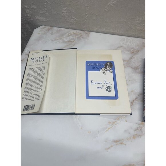 2 Barbara Bush SIGNED Books Millie's Book 1st Ed And A Memoir HC DJ - Picture 3 of 16